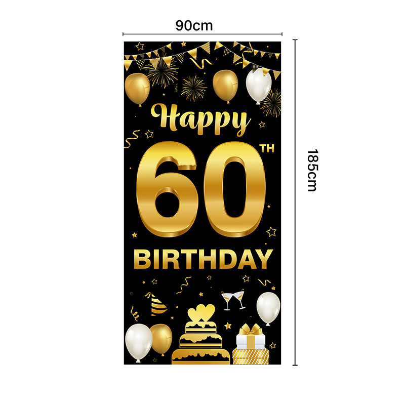 Amazon oro negro cumpleaños fiesta decoración banner feliz cumpleaños diseño de fondo póster