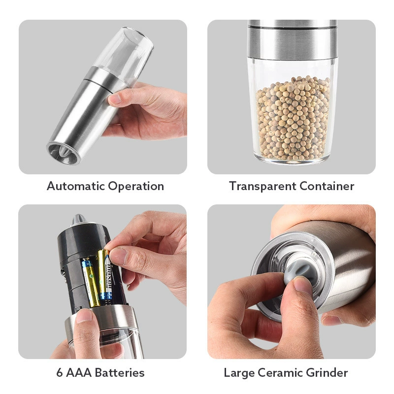Cross-border electric pepper mill gravity induction grinder cross-border mini smart salt and pepper grinder pepper grinding
