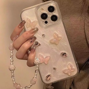 Super Fairy Three-dimensional Butterfly Diamond iPhone15/14 Phone Case for Apple 13promax Advanced Sense 12ins