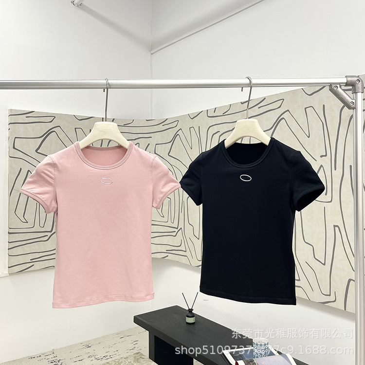 26 New Spring and Summer Slim-Fit Silver Logo Versatile T-Shirt