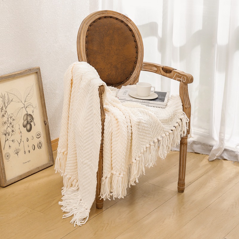 北欧シェニールニットブランケット毛糸ブランケットオフィスの昼休みブランケット