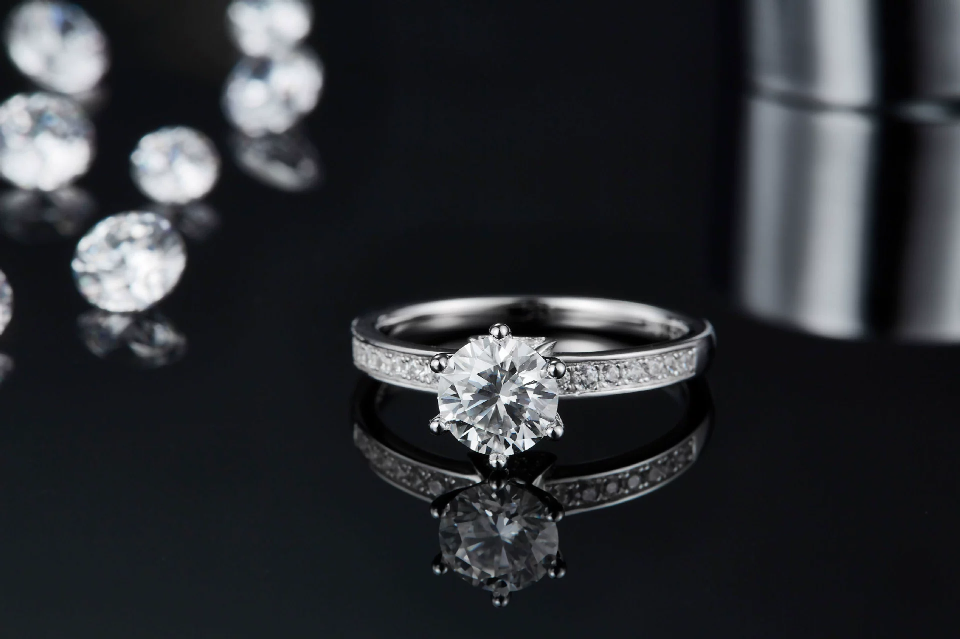 华莎珠宝 Ring with stone, classic accessory for St. Valentine's Day, 1 carat