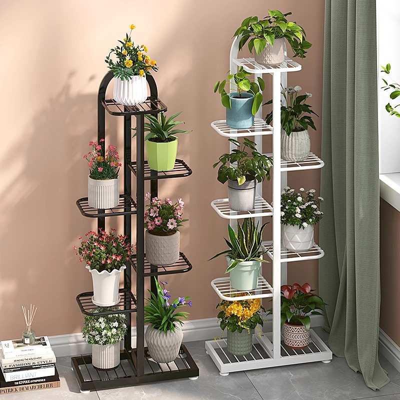 铁艺花架落地式花盆架多层省空间置物架室内外客厅阳台绿萝花架子