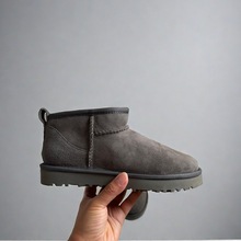 河南桑坡村雪地靴低帮防滑保暖冬季新款皮毛一体加厚保暖平底女靴