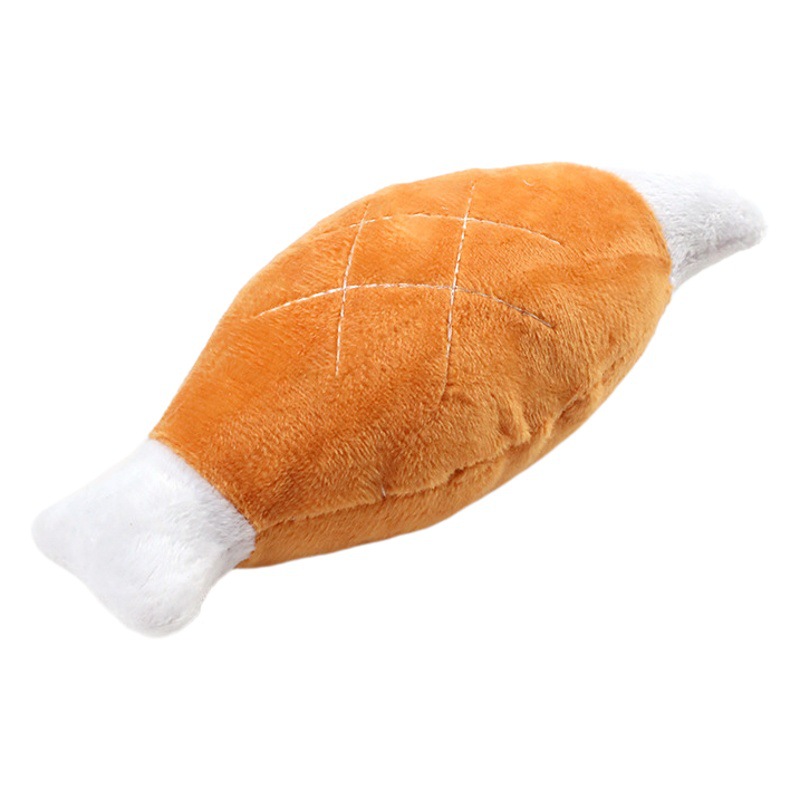 Amazon Venta caliente perro morder pollo pierna hueso felpa juguete fábrica al por mayor PET suministros de sonido al por mayor