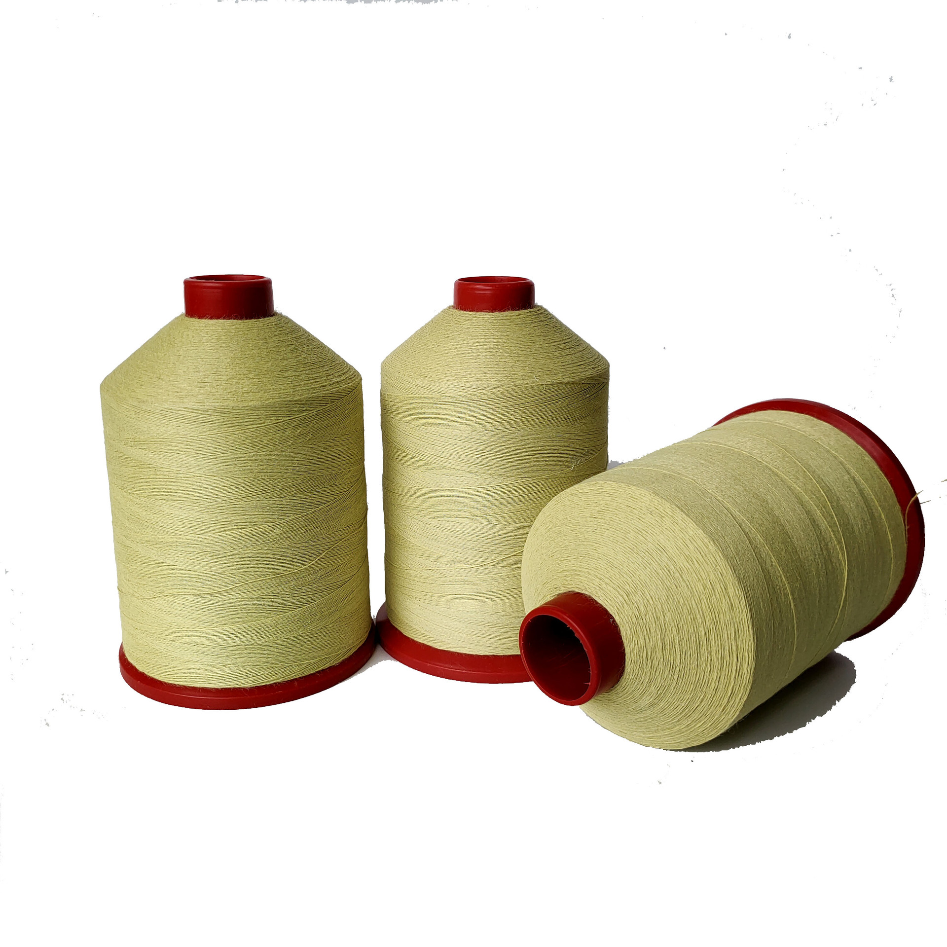 芳纶短纤包覆钢丝缝纫线耐高温防火线16S/3+3高温护套阻燃车缝线