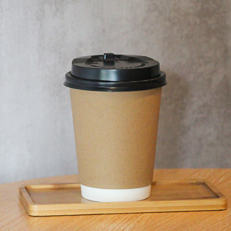 一次性带盖加厚咖啡杯家用牛皮纸杯子奶茶热饮打包杯外带商用|undefined