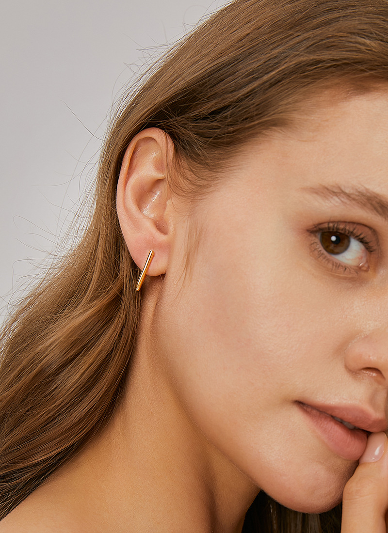 6g Weight Earrings Classification 1 Pair Quantity 1 Pair Simple Style Letter Plating Copper 18k Gold Plated Earrings