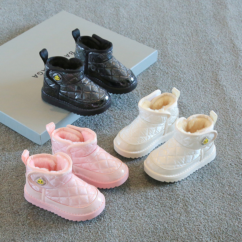 2025 Little Yellow Duck Winter New Children's Waterproof Anti-Slip Snow Boots for Boys and Girls, Thickened and Warm Toddler Cotton Boots