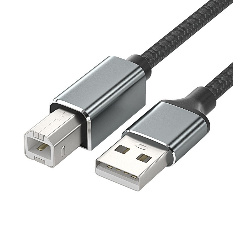 厂家定制usb2.0纯铜电脑打印机线黑色方口定制批发打印机数据线