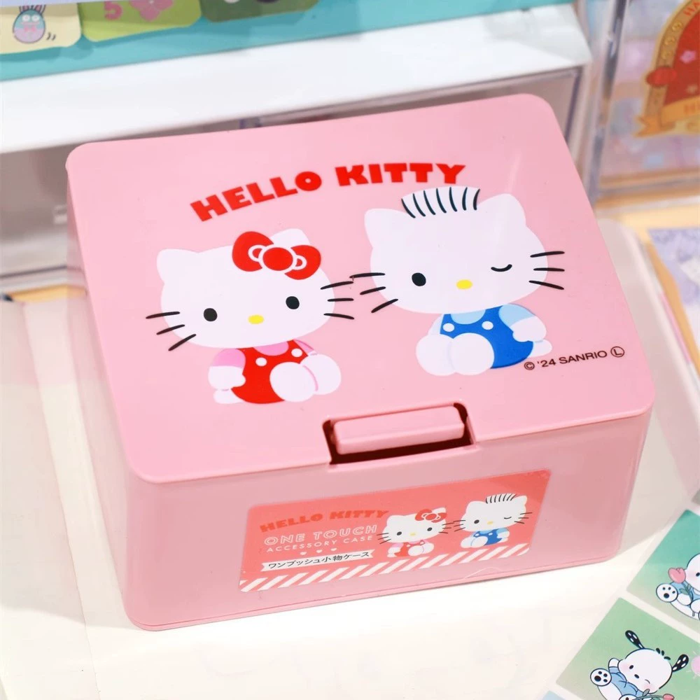 Hello kitty, подлинные мультяшные многоразовые хлопковые диски для хранения, коробка хранения
