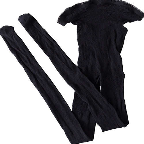 日系蕾丝提花易撕镂空加绒网丝袜连裤袜弹力显瘦性感黑色ins冬季