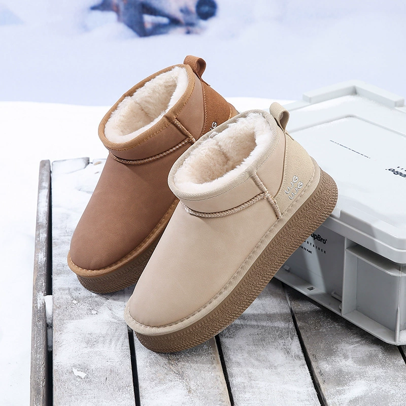 Winter warm high non-slip low boots platform for leisure