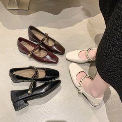 气质方头玛丽珍鞋2025秋季新款复古小众配裙子单鞋女百搭休闲女鞋