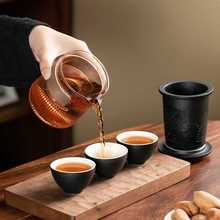 ?便攜式旅行茶具帶燒水壺小套裝酒店戶外泡茶壺茶杯露營出差快客