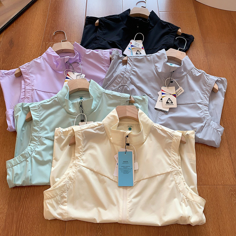 Cool feeling cooling UV-proof quick-drying breathable water-repellent outdoor mountain sun-protective clothing vest coat women's Cool feeling cooling UV-proof quick-drying breathable water-repellent outdoor mountain sun-protective clothing vest coat women's