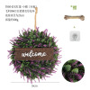 Customized hemp rope+hook simulation plant flower ring cross -border home doors and windows hanging decoration simulation green plant fake flower ring