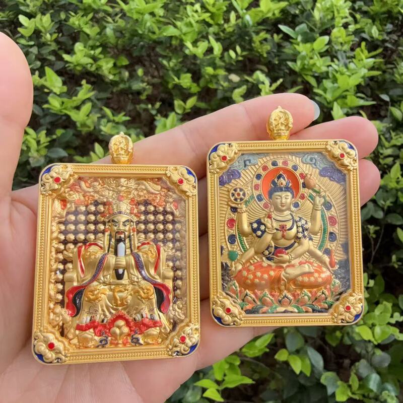 新商品おすすめ ロン・ウィー両面立体小唐カ 八大守護聖人 ザキラムネックレス ゴールドスワルプ仏陀|undefined