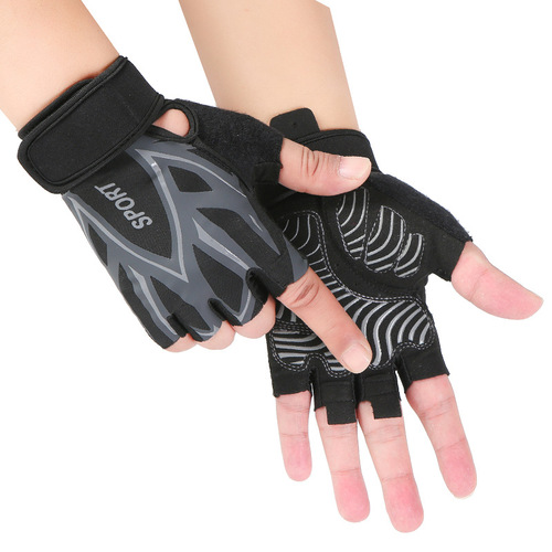 Weightlifting fitness gloves for women breathable non-slip extended wrist sports dumbbell summer thin half-finger sports gloves