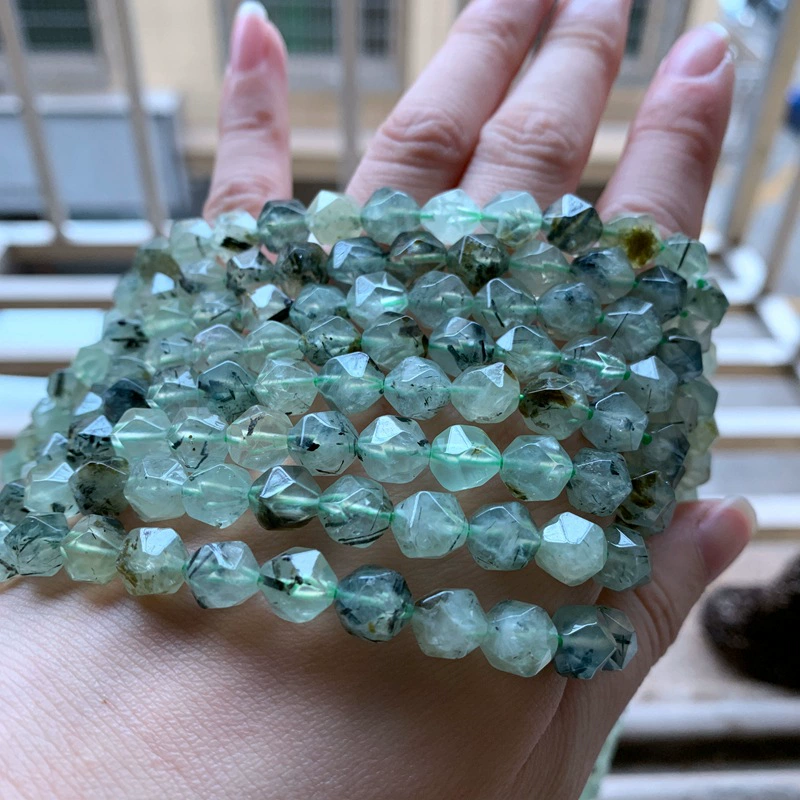 Натуральный виноградный камень, резные бусины для браслетов, DIY полуфабрикат, 8 мм, ограненная поверхность, пренит