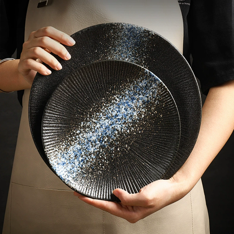 Japanese Ceramic Dinner Plate, 8–10 inch, Rustic Glaze Tableware
