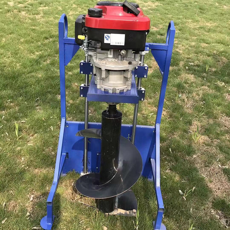 单人独轮挖坑机 手提栽树打窝机 春季植树汽油挖坑机