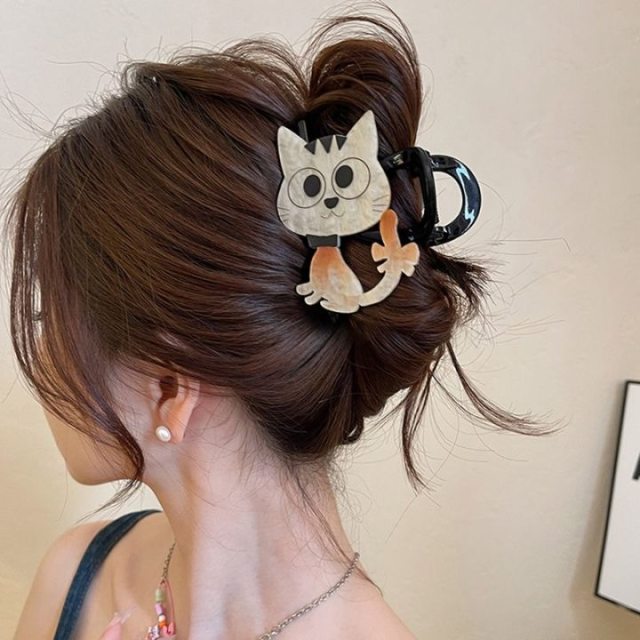 10#Bow tie brown kitten ab face 8cm hair scratch