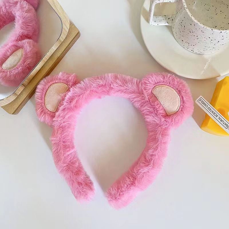 Otoño y invierno lindos bandas de cabello de ranas para mujeres máscaras faciales para lavar la cara dibujos animados de peluche bandejas de cabello extrañas tarjetas de cabello al por mayor