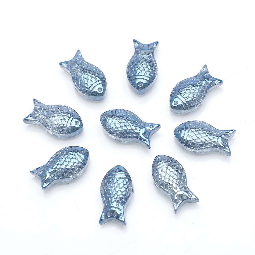 30g Weight Beads Jewelry Making Type DIY Jewelry Accessories Classification a Pack of 30 Quantity Crystal Material Fish Pattern Plating Design Cute Style A Pack Of 30 Crystal Fish DIY Jewelry Accessories Beads 12