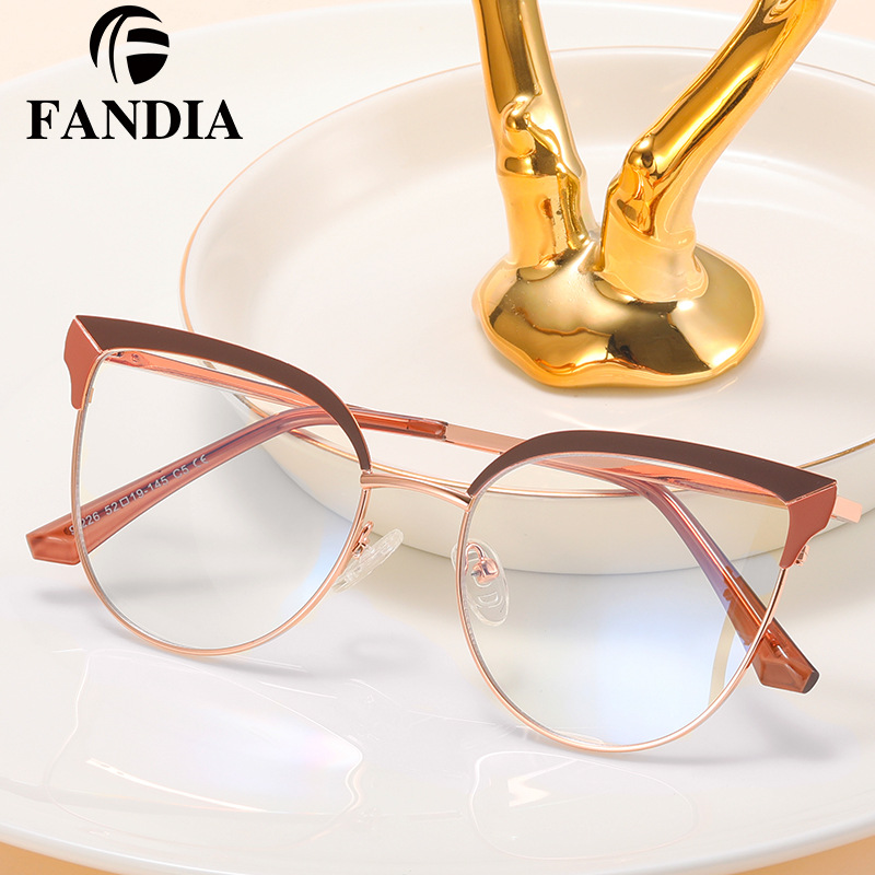 91226 transfronteriza nuevo anti-azul gafas de luz grados miopía de las mujeres Corea de moda de metal gafas redondas marco de los hombres