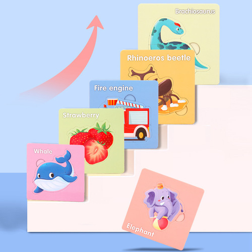 Toddler block puzzle baby cognitive fruit animal transportation entry enlightenment puzzle children's early education educational toys