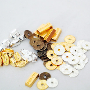 Dollhouse miniature model mini gold ingot gold bar copper silver dollar doll house accessories model ornaments