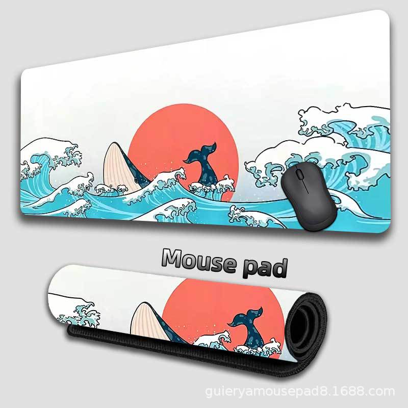 Kanagawa Waves Japanese Wind Alfombrilla de ratón súper grande transfronteriza Alfombrilla de escritorio de oficina personalizada Alfombrilla de ratón para teclado Mousepad