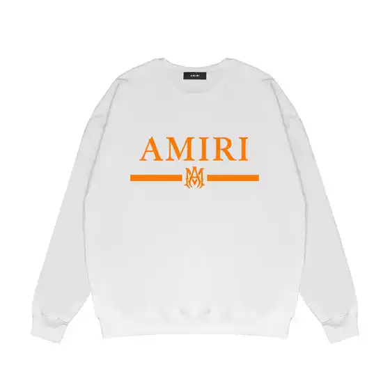 Factory supply cross-border wholesale European and American tide brand AMIRI classic round neck sweater 320 grams of China cotton sweater