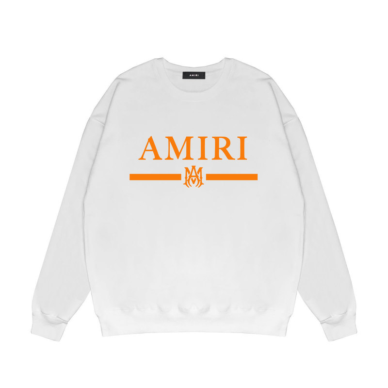 Factory supply cross-border wholesale European and American tide brand AMIRI classic round neck sweater 320 grams of China cotton sweater