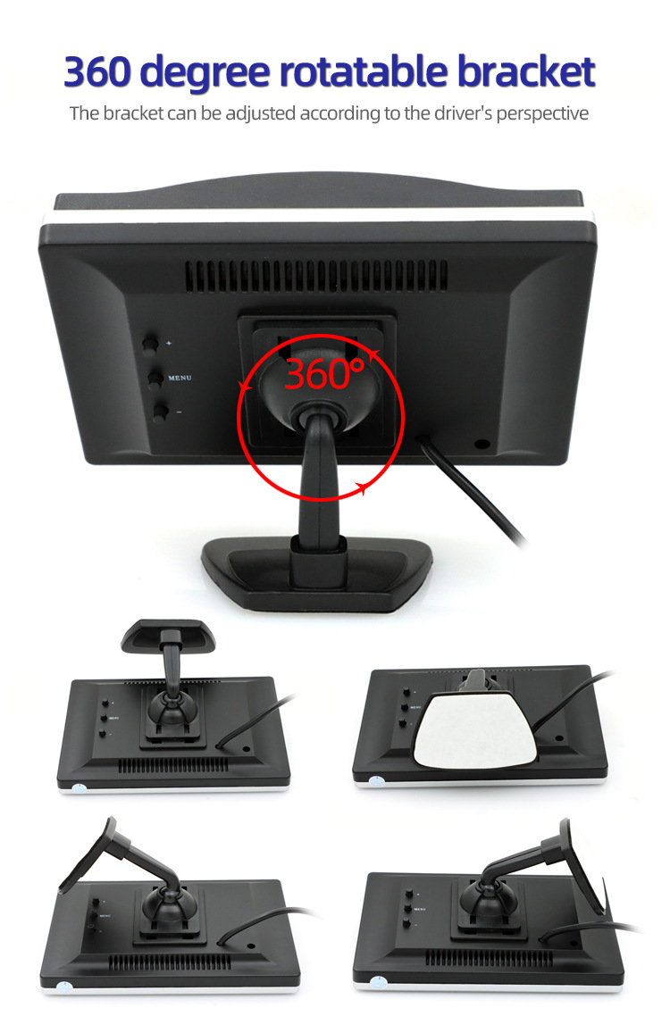 License Plate Frame Camera Hd Display Waterproof Full Set Back up Camera 5inch Wireless Reversing Image