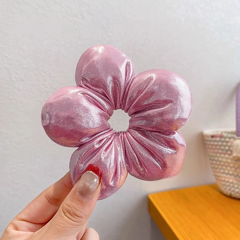 Nueva flor para niños, lazo para el cabello del intestino grueso, lindo estilo de primavera, relleno de cuerda de cabeza de flor grande 2025 nueva cuerda para el cabello de burbujas para mujer