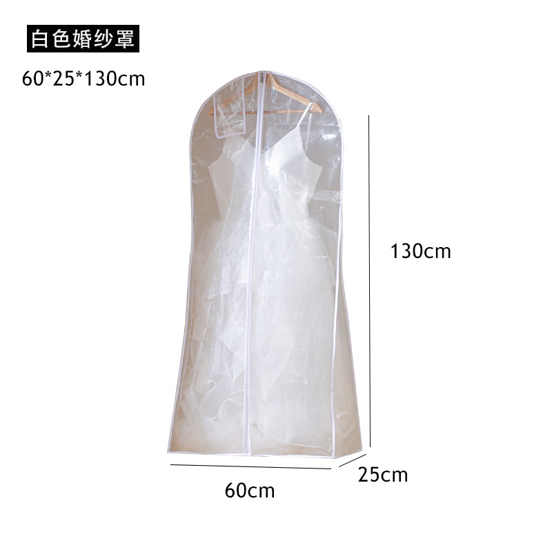 Vestido de boda cubierta de vestir de armario más grueso acabado cubierta de polvo tridimensional tipo plegable bolsa de almacenamiento multipropósito portátil