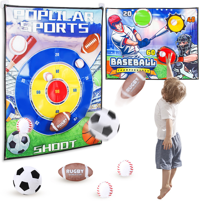 Exportación transfronteriza béisbol rugby tela objetivo pegado bola de juego conjunto de juguetes de ocio deportivos al aire libre