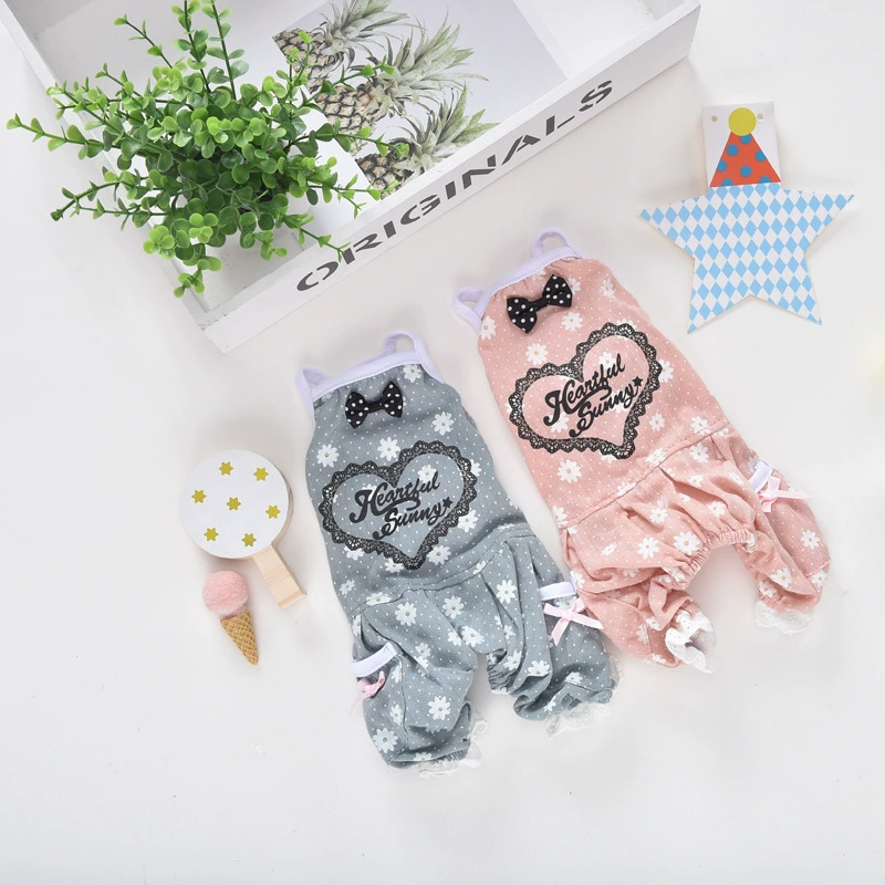 Летняя Одежда для собак тонкие дышащие шаровары с принтом для домашних животных плюшевый мишка камзол одежда на четырех ногах маленькая собака