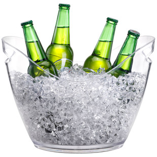 ✅ Bar Music Restaurant Ktv Large, Medium and Small Ingot Ice Bucket Plastic Champagne Red Wine Ice Cubes