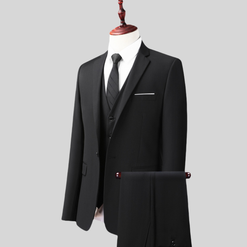 西服男套装修身商务休闲婚礼上班韩版西装三件套职业装伴郎团体服