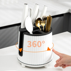 Kitchen Rotating Knife Holder Countertop Multi-Function Chopstick Holder and Knife Rack All-in-One Storage Box Household Kitchen Knife Rack