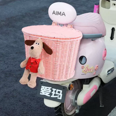 Rear basket for electric bikes, electric scooter rear basket with cover, storage bag, basket for placing items, helmet holder, large capacity