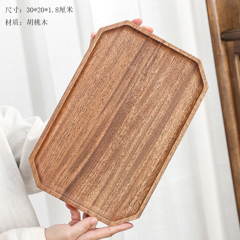 批发穆尼简约相思木实木托盘圆方形椭圆形甜品水果盘饰品|undefined