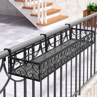 Railing Flower trellis balcony Shelf Hanging Windowsill Showy Flower pot Iron art guardrail pylons indoor