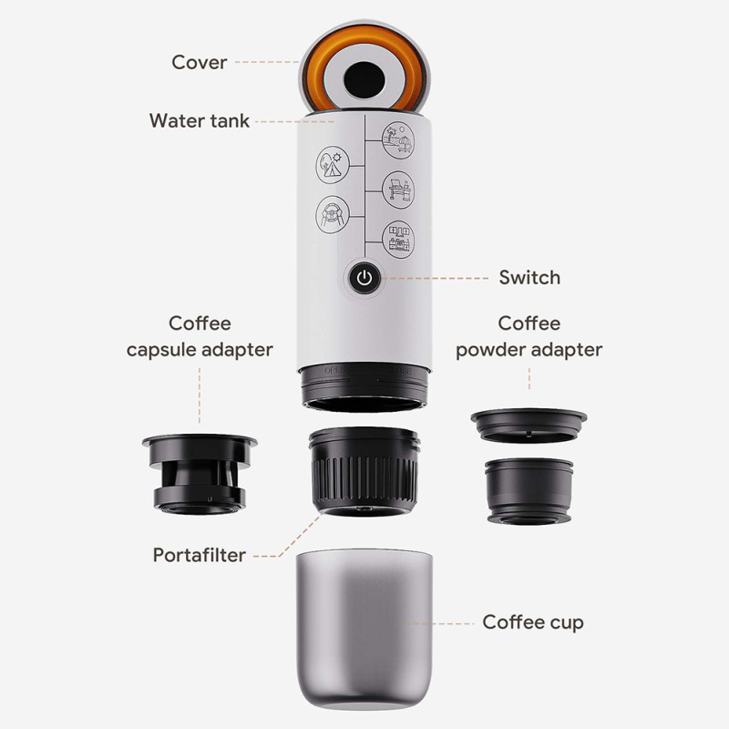 Icafilas Portable Outdoor Coffee Machine Italian-Style Compatible with Nestlé Capsule Coffee Amazon Hand-Brewed Coffee Pot Icafilas Portable Outdoor Coffee Machine Italian-Style Compatible with Nestlé Capsule Coffee Amazon Hand-Brewed Coffee Pot