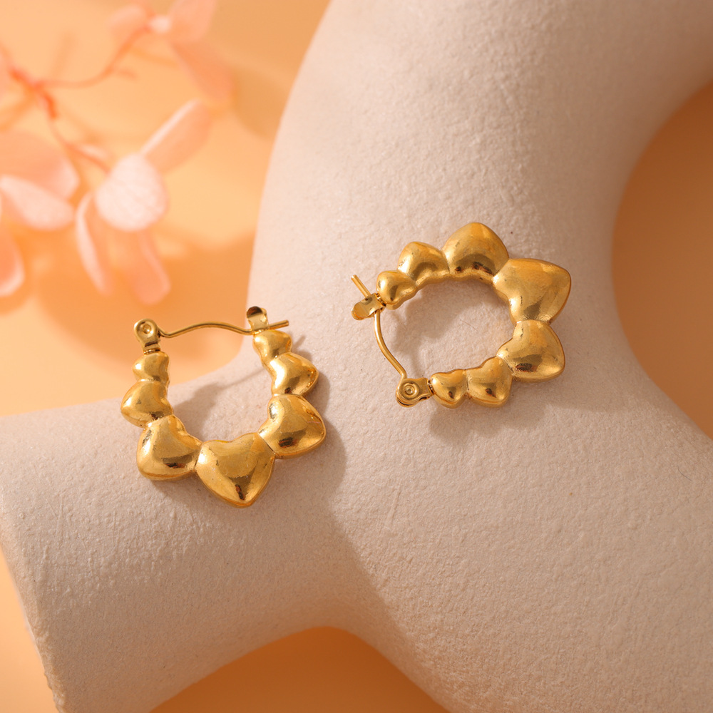 Pendientes de acero inoxidable estilo europeo, minimalista y ligero