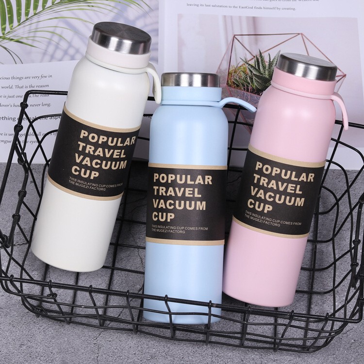 Cross-border Hot-selling Outdoor Portable Thermos Fashionable Simple Stainless Steel Portable Large Capacity Mocha Portable Thermos