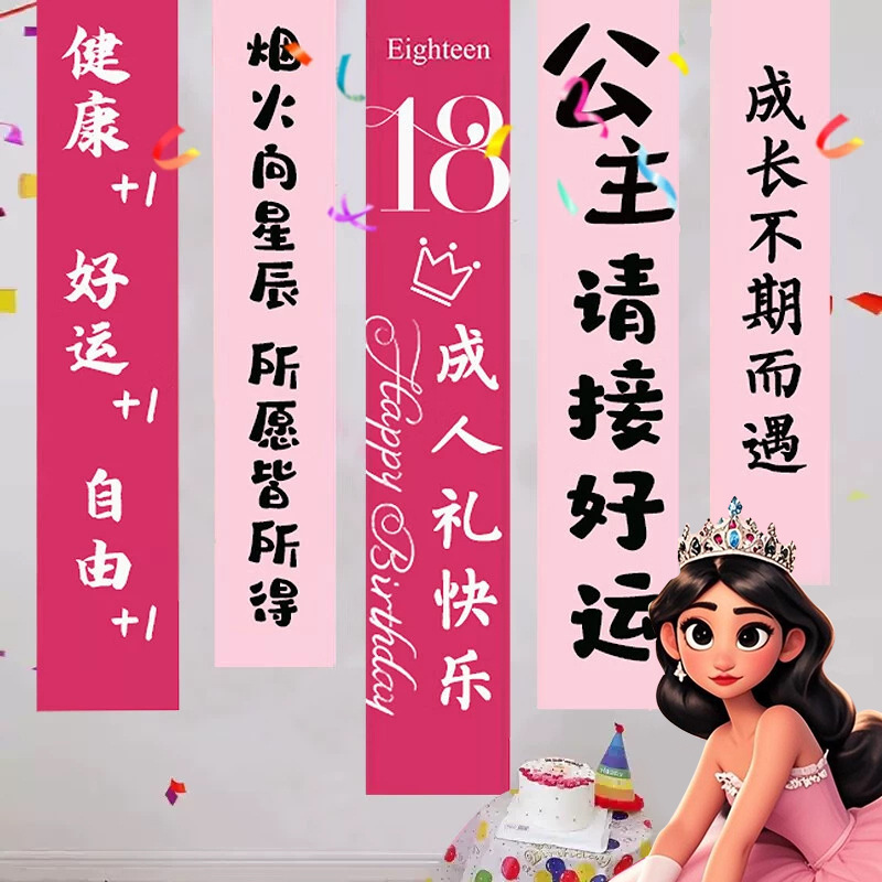38 Día de la Mujer Fondo de feliz cumpleaños Dibujos animados Tela colgante Decoración de pancartas Día de la diosa Regalos Decoración Accesorios para fotos